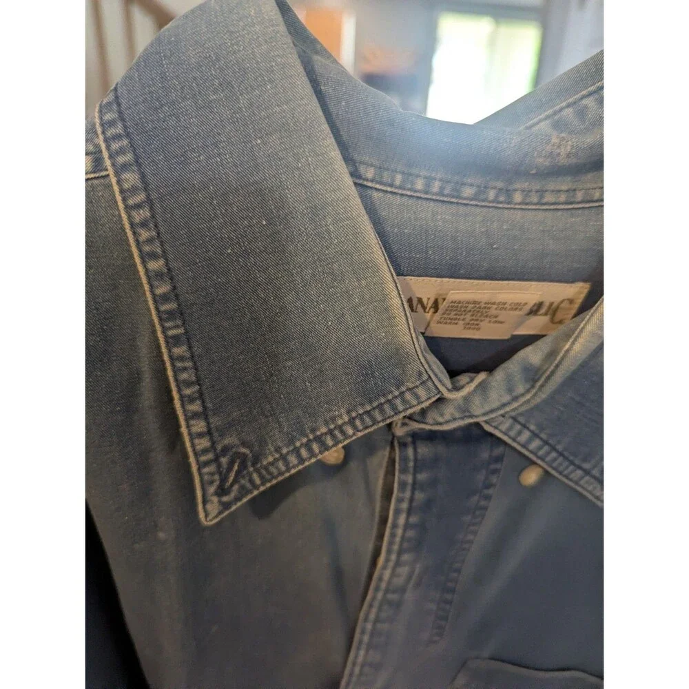 Banana Republic Vintage 80s 90s Denim Shirt Sz Large Tranisitional Era Y2k